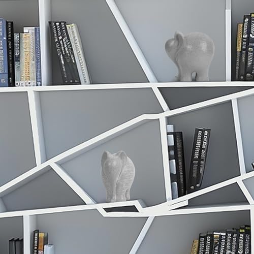 Elephant Statue Robust Resin 55 H Modern Decor for Bookshelf Office Living Room Light Gray