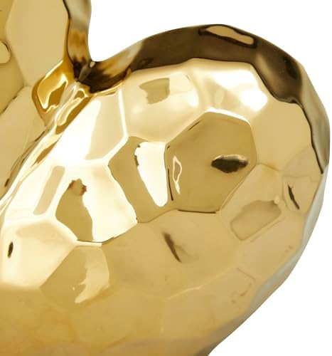Deco 79 Gold Porcelain Heart Sculpture 8x3x8