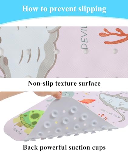 Secopad Baby Bath Mat with Suction Cups and Drain Holes 1