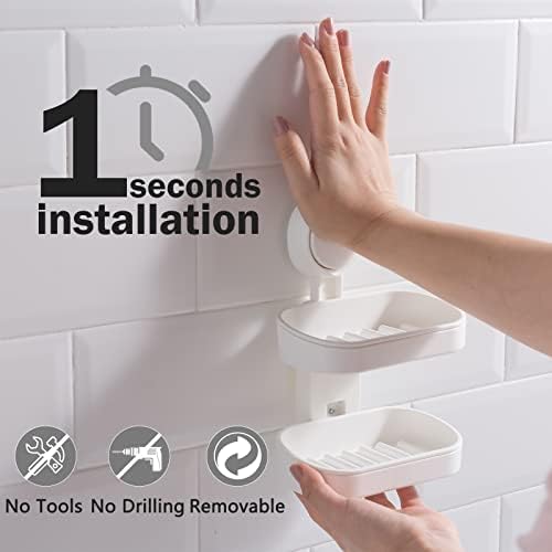 LEVERLOC Double Layer Suction Soap Dish Holder 1