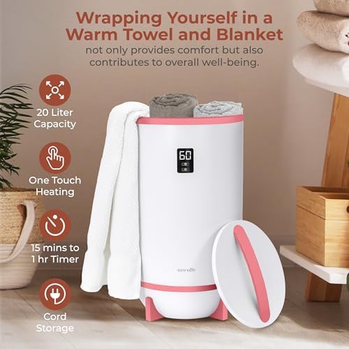 SereneLife Towel Warmers Bucket - Pink