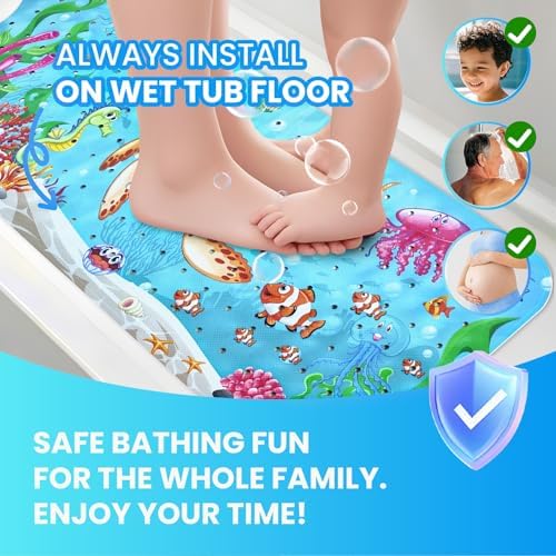 Linoows Baby Bath Mat with Sea Turtle Design