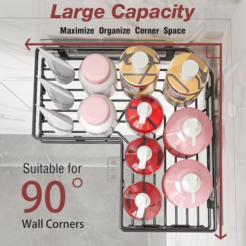 Youvip Adhesive Corner Shower Caddy - 4-Pack Black 1