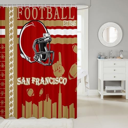Feelyou Football Football Bath Curtain 72x72 US