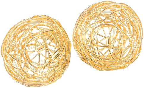 CLEENTABLE 3-Piece Gold Metal Decorative Spheres