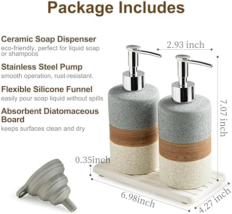 Cormomu Ceramic Soap Dispenser Set 2 Pack