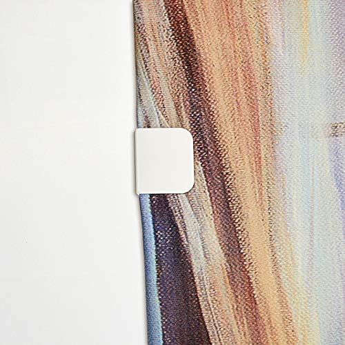 Jetec 4-Piece White Self-Adhesive Shower Curtain Clips