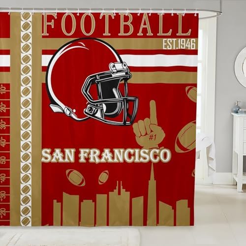 Feelyou Football Football Bath Curtain 72x72 US
