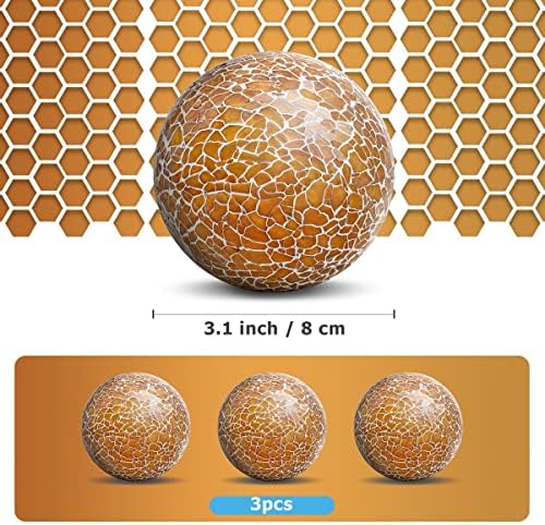 3PCS 335inch Decorative Glass Orbs for Home Party