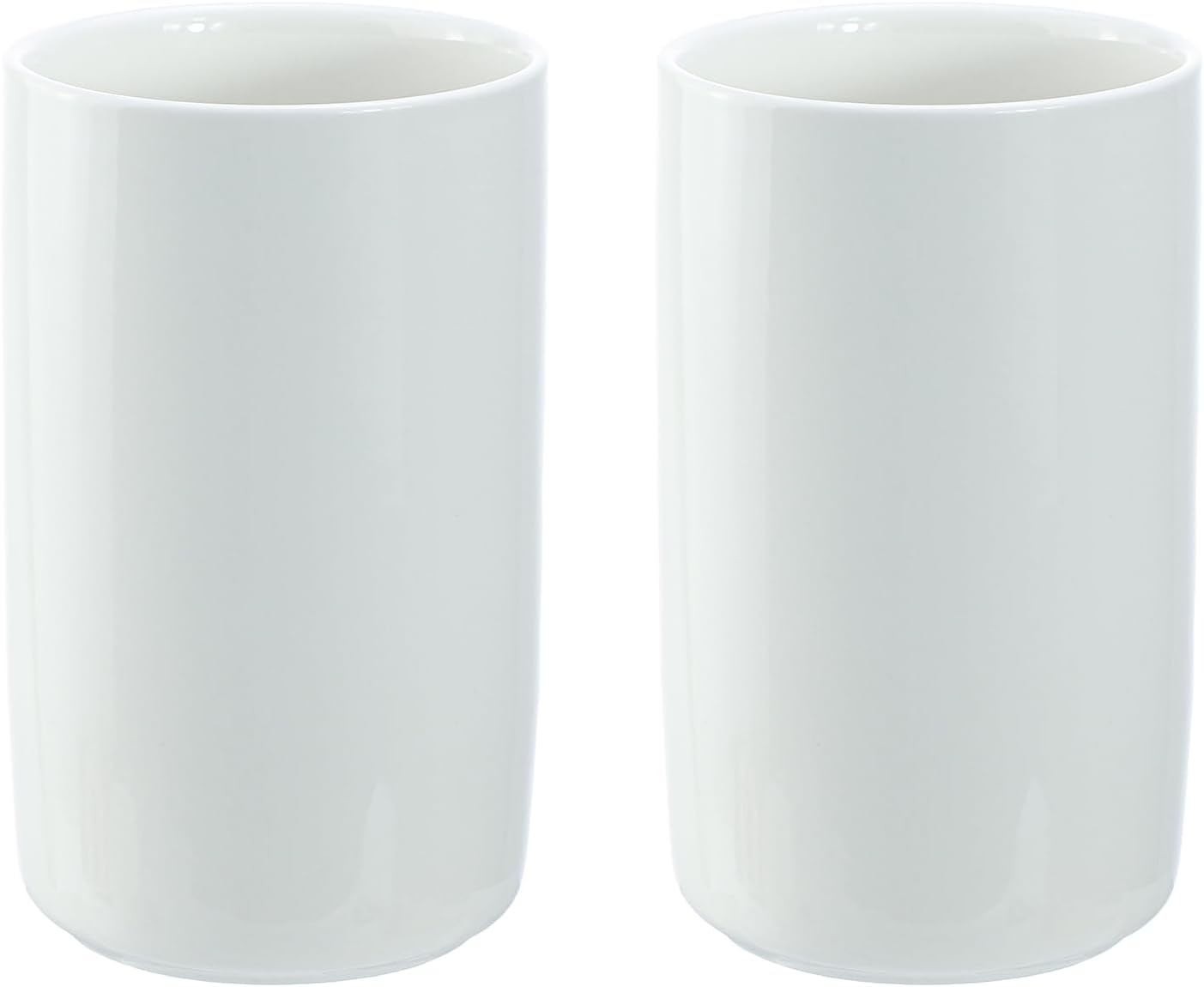 Gaolinci 2 Pcs White Porcelain Mouthwash Tumbler Set