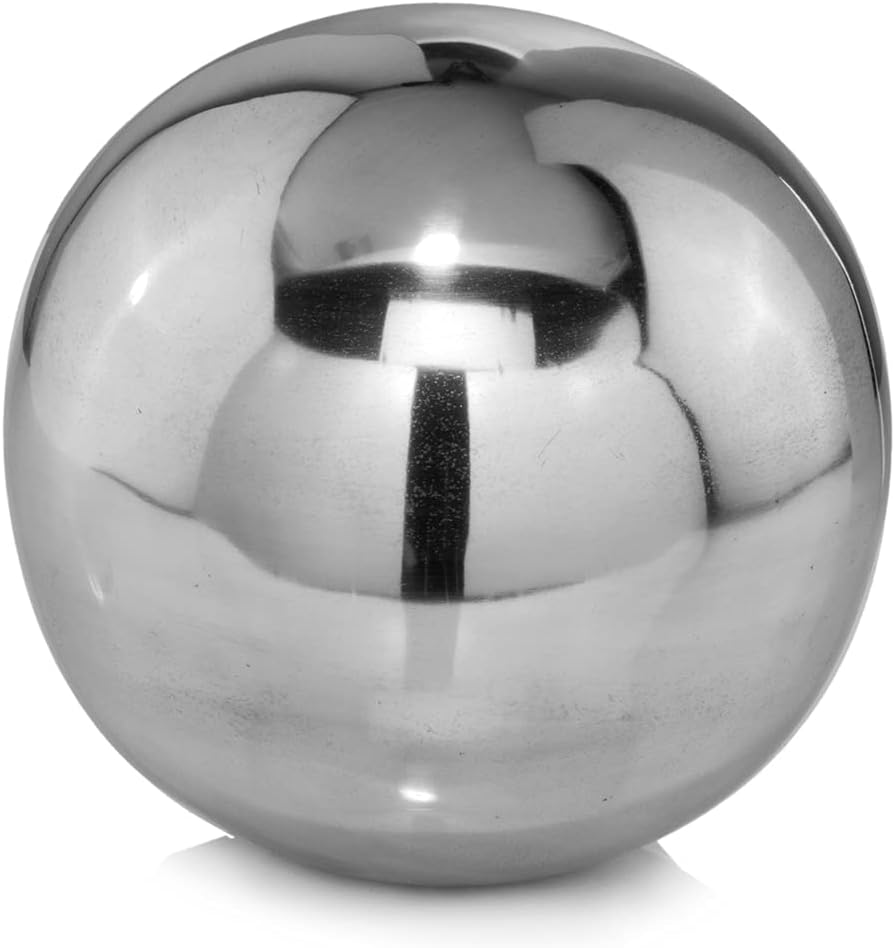 Modern Day Accents 10-inch Silver Aluminum Polished Sphere