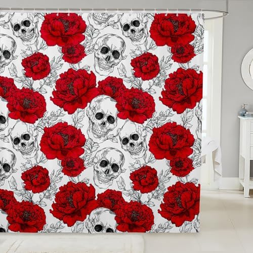 Feelyou Sugar Skull Shower Curtain Set 72x72 Waterproof