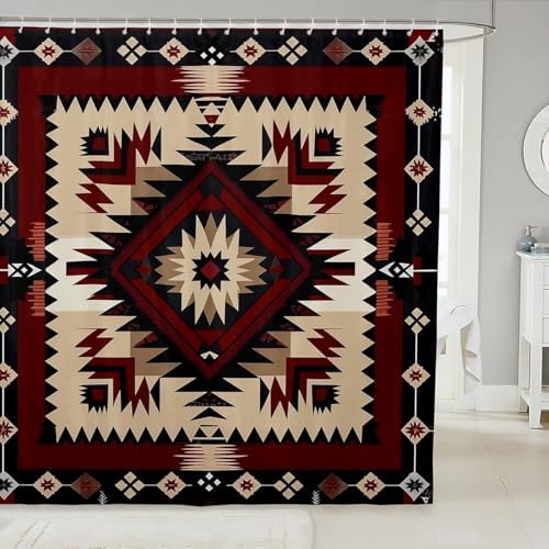 Feelyou Boho Geometry Shower Curtain Set 72x72