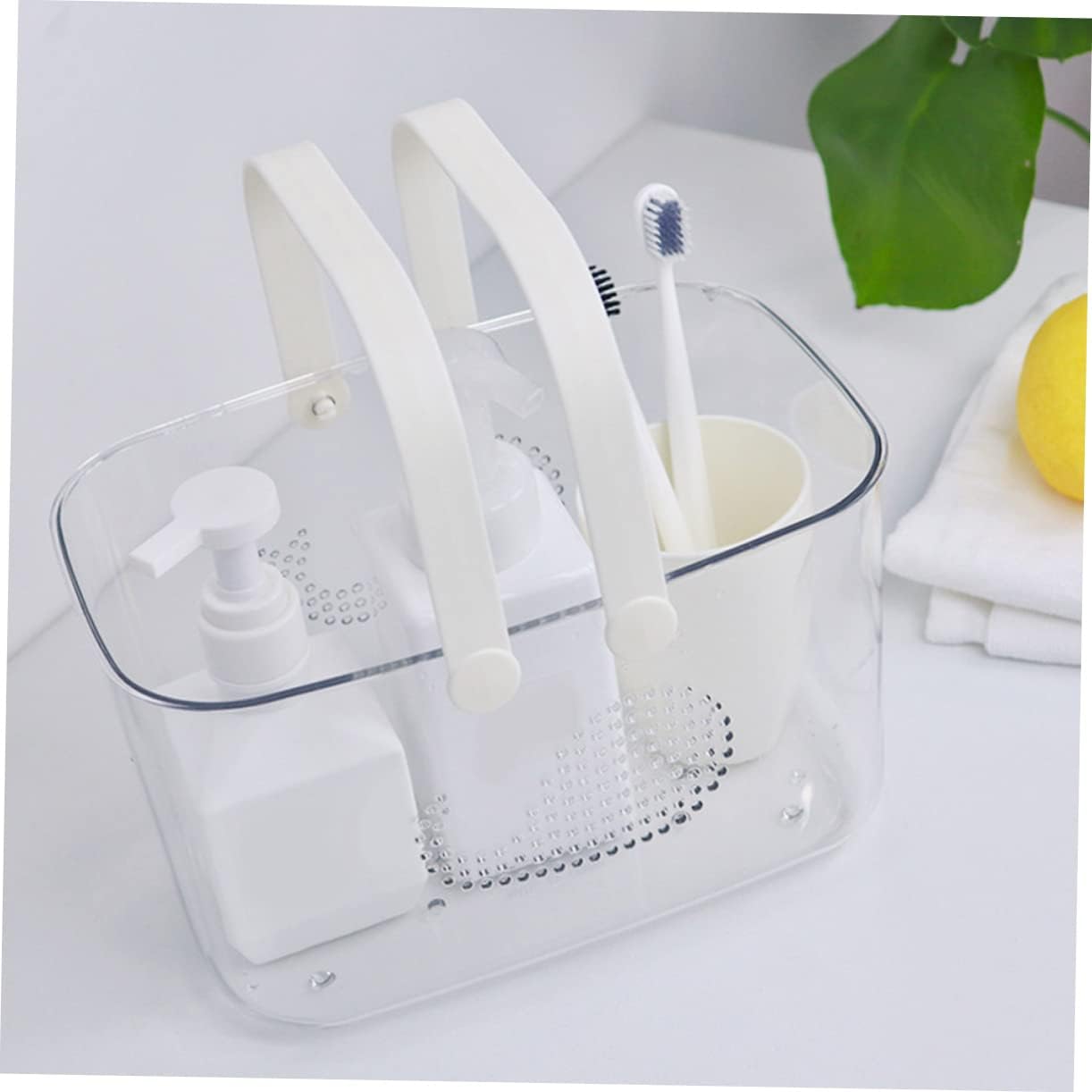 Whale Shaped Plastic Bathroom Basket with Handle