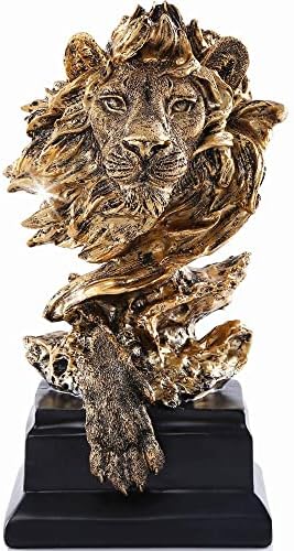 HW Sandstone Lion Statue - Golden Color
