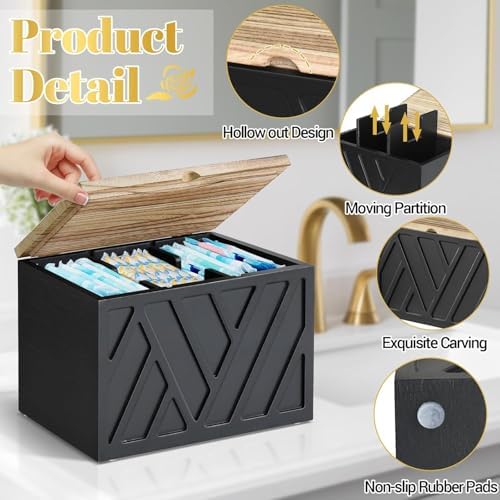 2 Pcs Tampon Holder with Lid for Bathroom