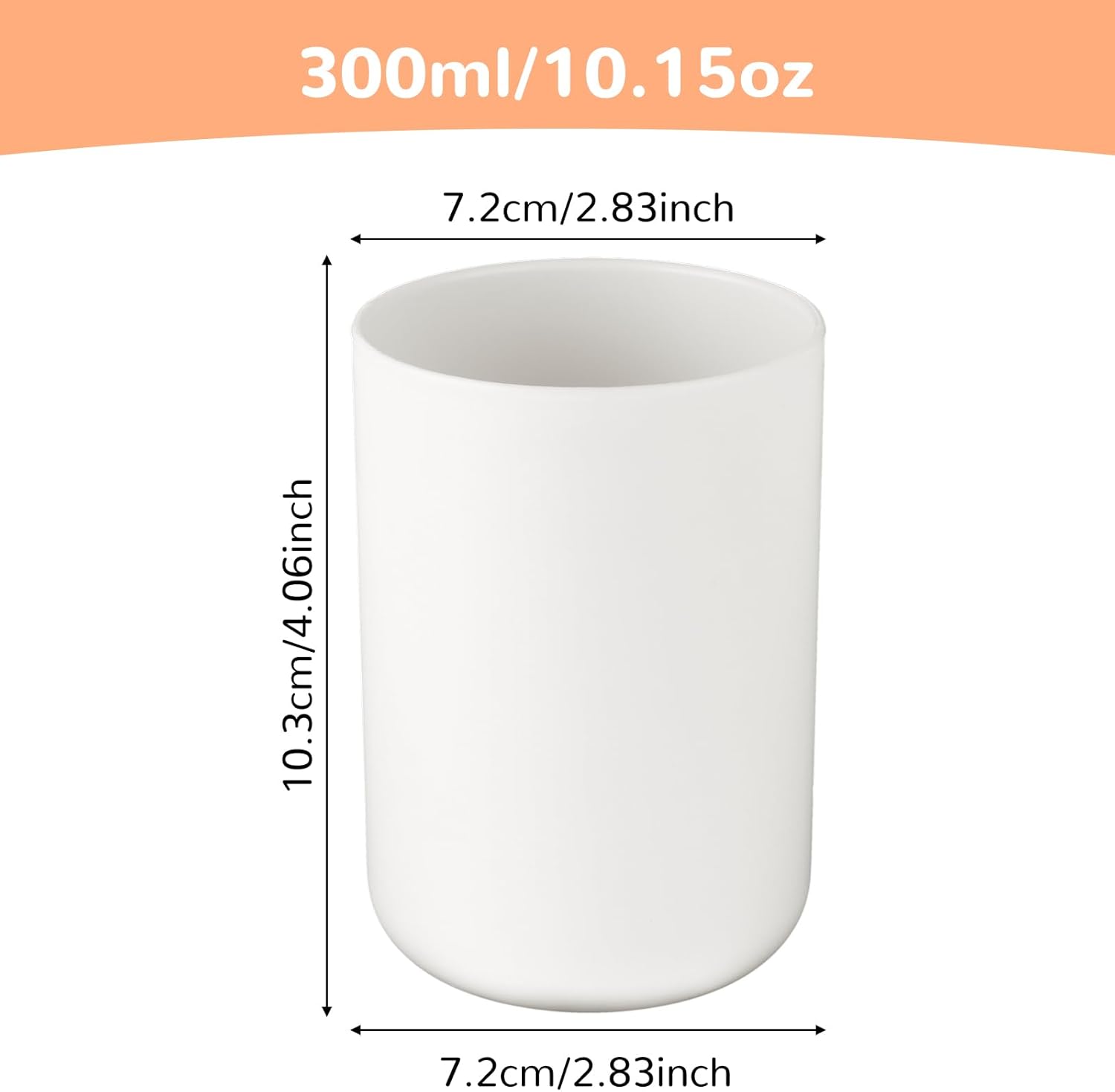 3Pcs Unbreakable Plastic Tumbler for Bathroom Dishwasher Safe 300ml
