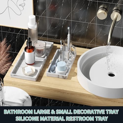 BBK Silicone Vanity Tray 2 Pack - Marble Gray