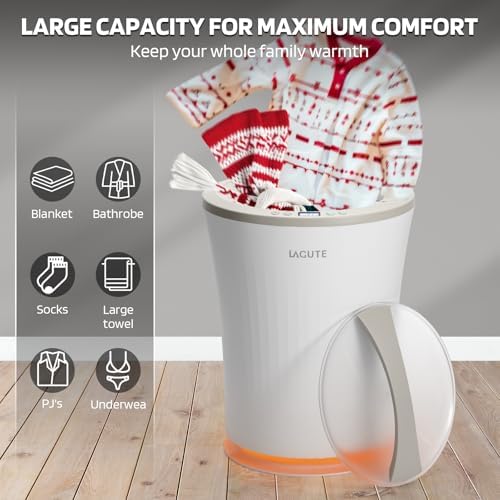 Lagute Towel Warmers Bucket with 24H Delay RGB Light