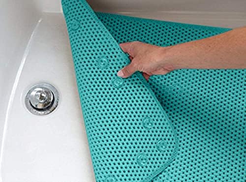 Deluxe Non Slip Bath Mat with Suction Cups - Teal