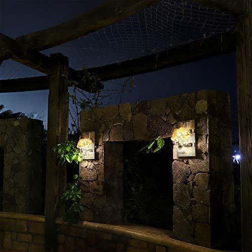 HOMKO Mason Jar Wall Decor with LED Fairy Lights - Set of 2
