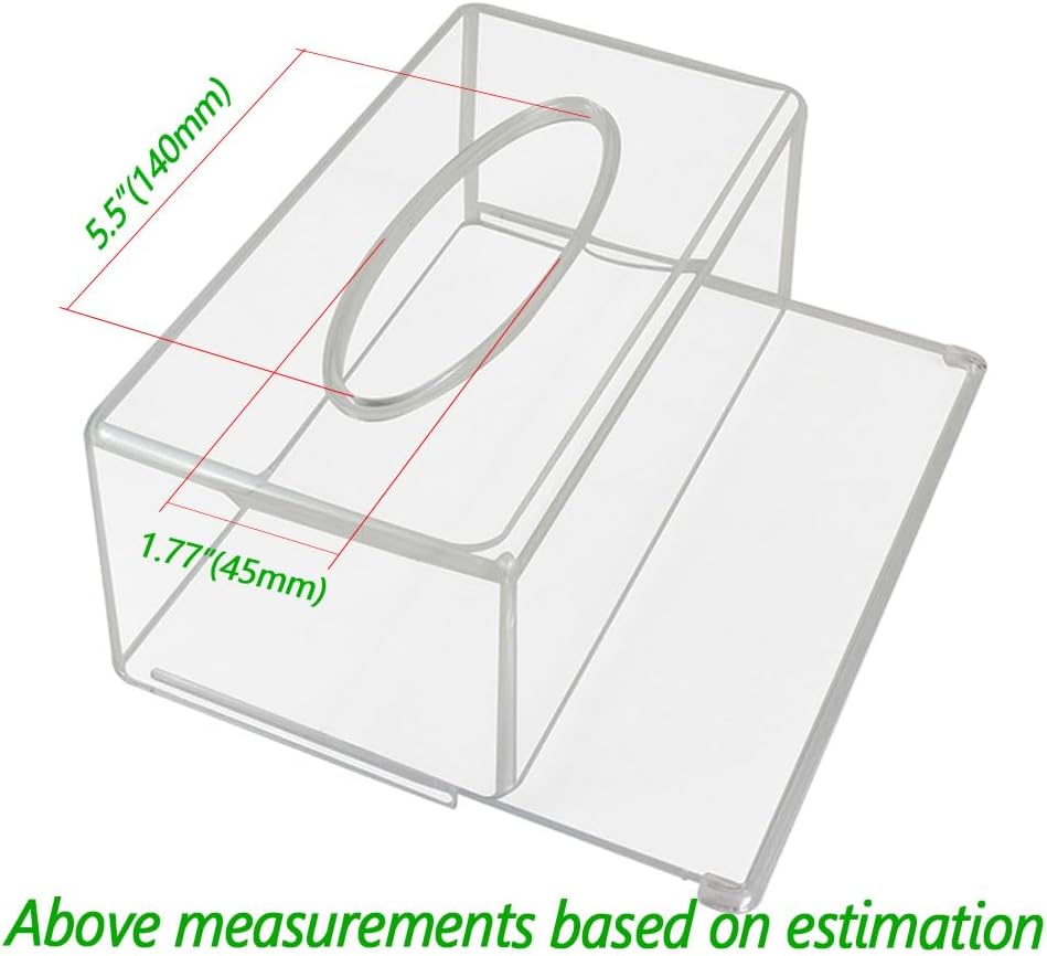 GRACECOTT Square Clear Acrylic Tissue Box