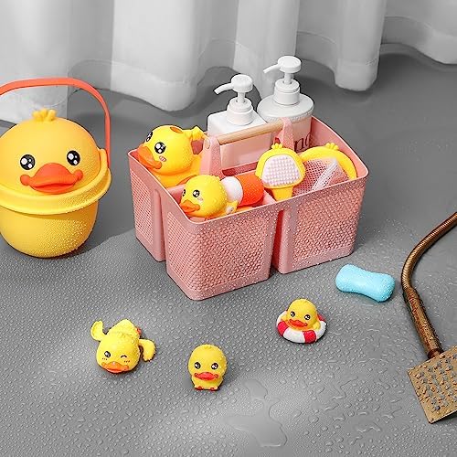 Rejomiik Portable Shower Caddy Basket with Handle Pink