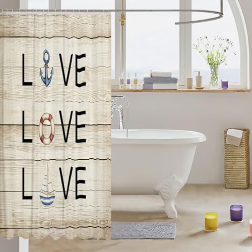 jejeloiu Farmhouse Shower Curtain Set 72x72 with 12 Hooks