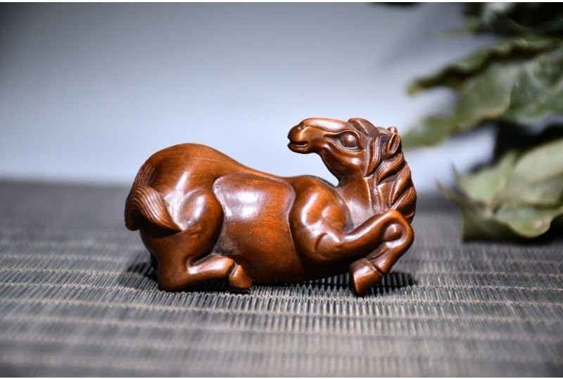 LimpaC Collection Boxwood Zodiac Horse Statue Handcrafted Home Decor