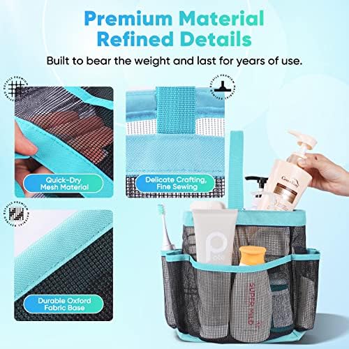 EUDELE Mesh Shower Caddy with 8 Pockets Portable