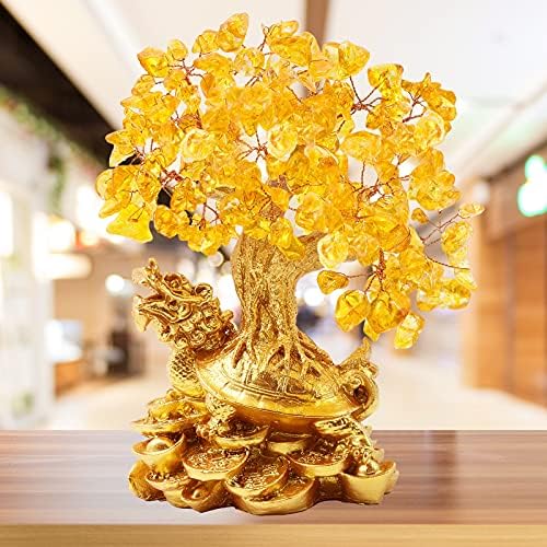 Bwinka Dragon Turtle Crystal Fortune Money Tree Bonsai Ornament 73inch