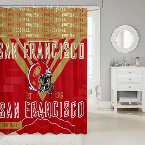 Feelyou Football Bath Curtain Set 72x84 1