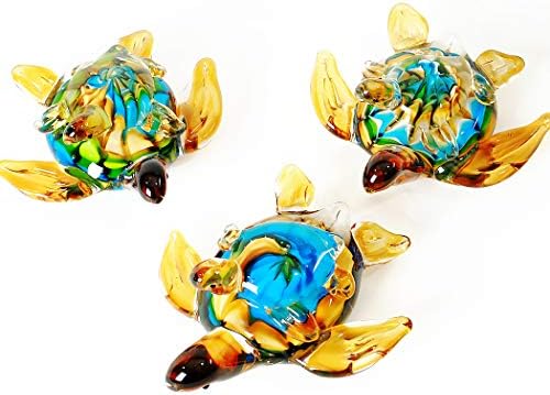 EUSTUMA Hand Blown Glass Sea Turtle Ornament