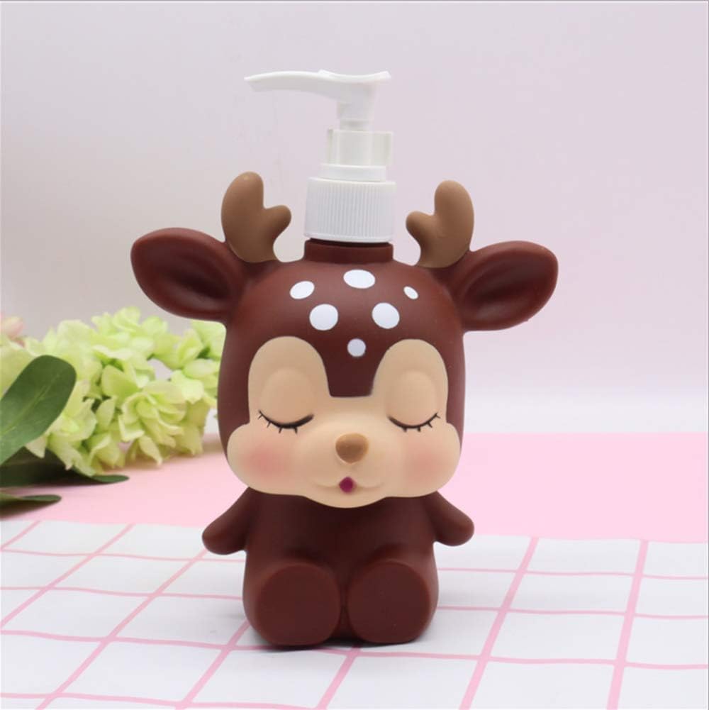 Hyever Pink Deer Hand Soap Dispenser Cute Cartoon Design