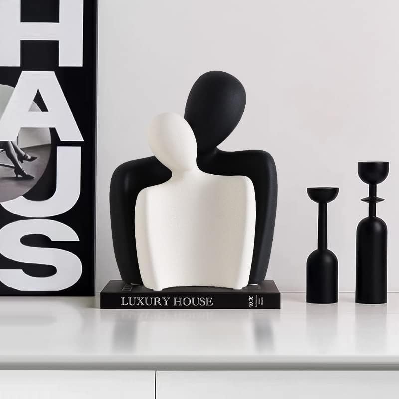 Ceramic Couple Statues - Modern Hugging Figurines for Home Decor