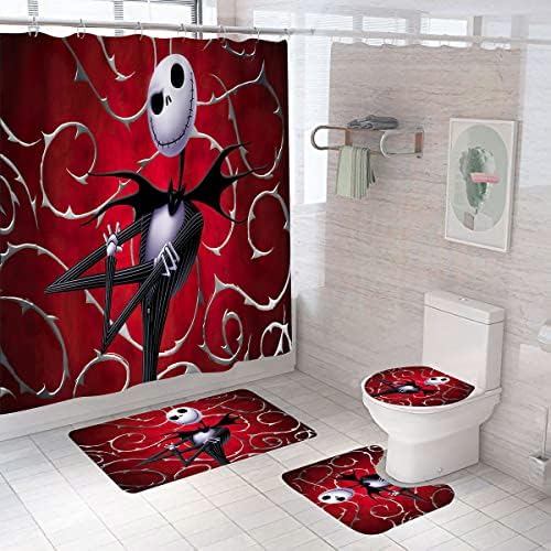 DDS-DUDES Christmas Shower Curtain Set with 12 Hooks