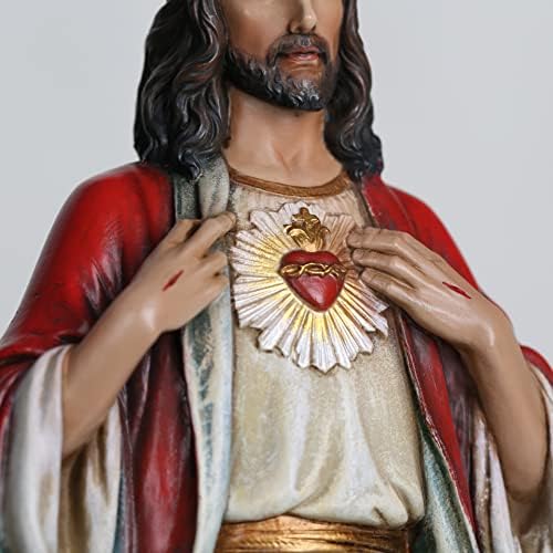BC Catholic Sacred Heart of Jesus Statue 10 Inch Religious Indoor Decor