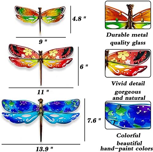 Johns Studio Dragonfly Wall Decor - 3PCS Metal Garden Art
