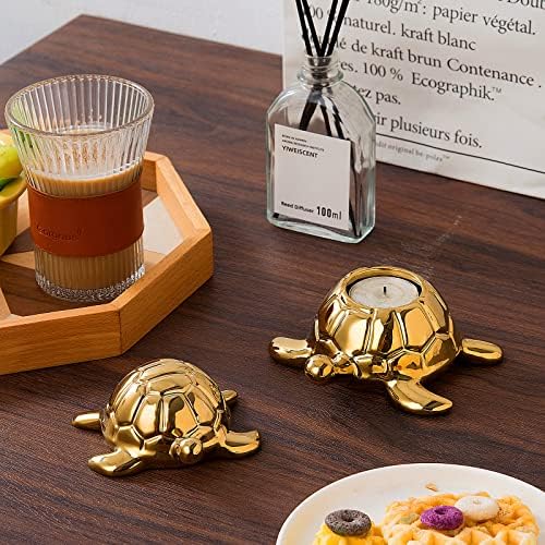 Golden Turtle Statue - Gold Ceramic Home Decor Ornament