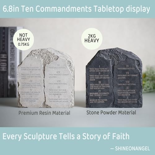 Ten Commandments Stone Sculpture - 68 Inch Decor for Home Office