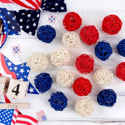 GuassLee 4th of July Decorative Balls 18pcs Red White Blue