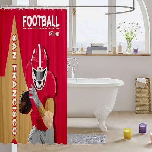 Feelyou Football Football Theme Shower Curtain Set