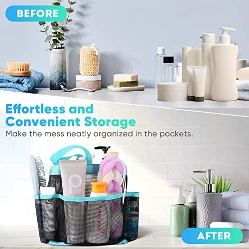 EUDELE Mesh Shower Caddy with 8 Pockets Portable