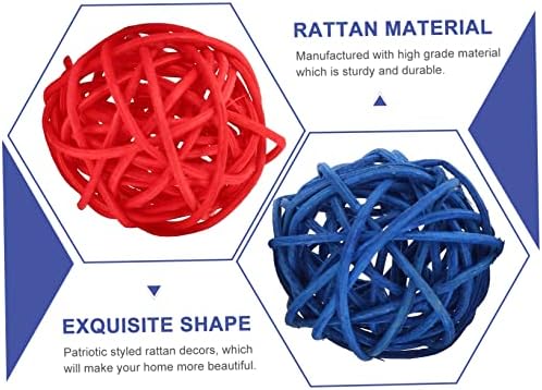 18pcs Rattan Decorative Balls for 4th of July Centerpieces