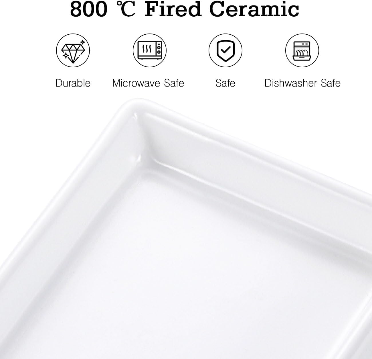 Luxspire White Ceramic Vanity Tray for Bathroom and Kitchen
