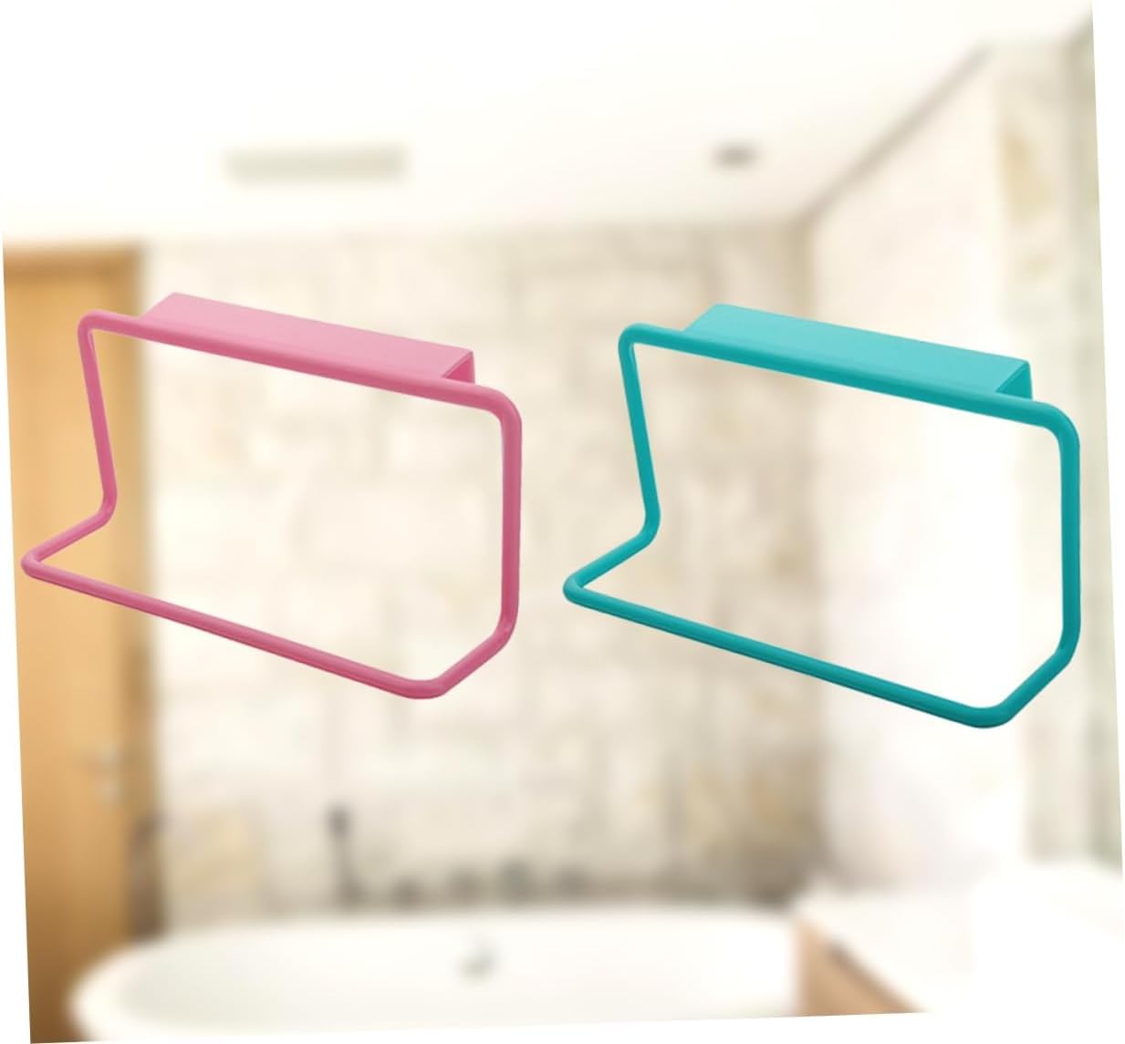 ULTECHNOVO 2pcs Door Towel Rack with Duster Cloth Hanger