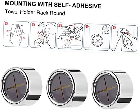 3pcs Self-Adhesive Towel Holder with Punch Design