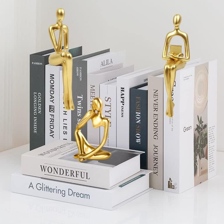 Gold Thinker Statue Accents Set of 3