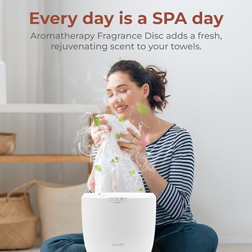 SereneLife Counter Towel Warmer with Custom Fragrance - 12L Bucket Auto Shut Off Fits Large Towels Bathrobes