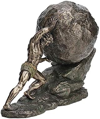 Veronese Design 8 18 Inch Sisyphus and The Eternal Boulder Bronze Finish Statue